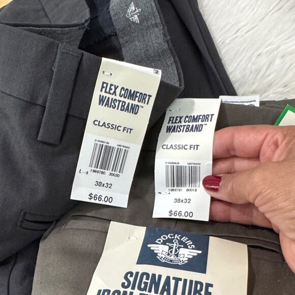 Dockers Bundle  Men's Chinos - Dark Gray and Brown Size 38X32 NWT - Picture 11 of 11